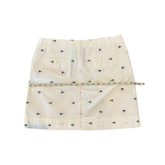 Lilly Pulitzer Cotton Skirt Size 8 White Mini Embroidered Frogs Golf Resort - Picture 8 of 9